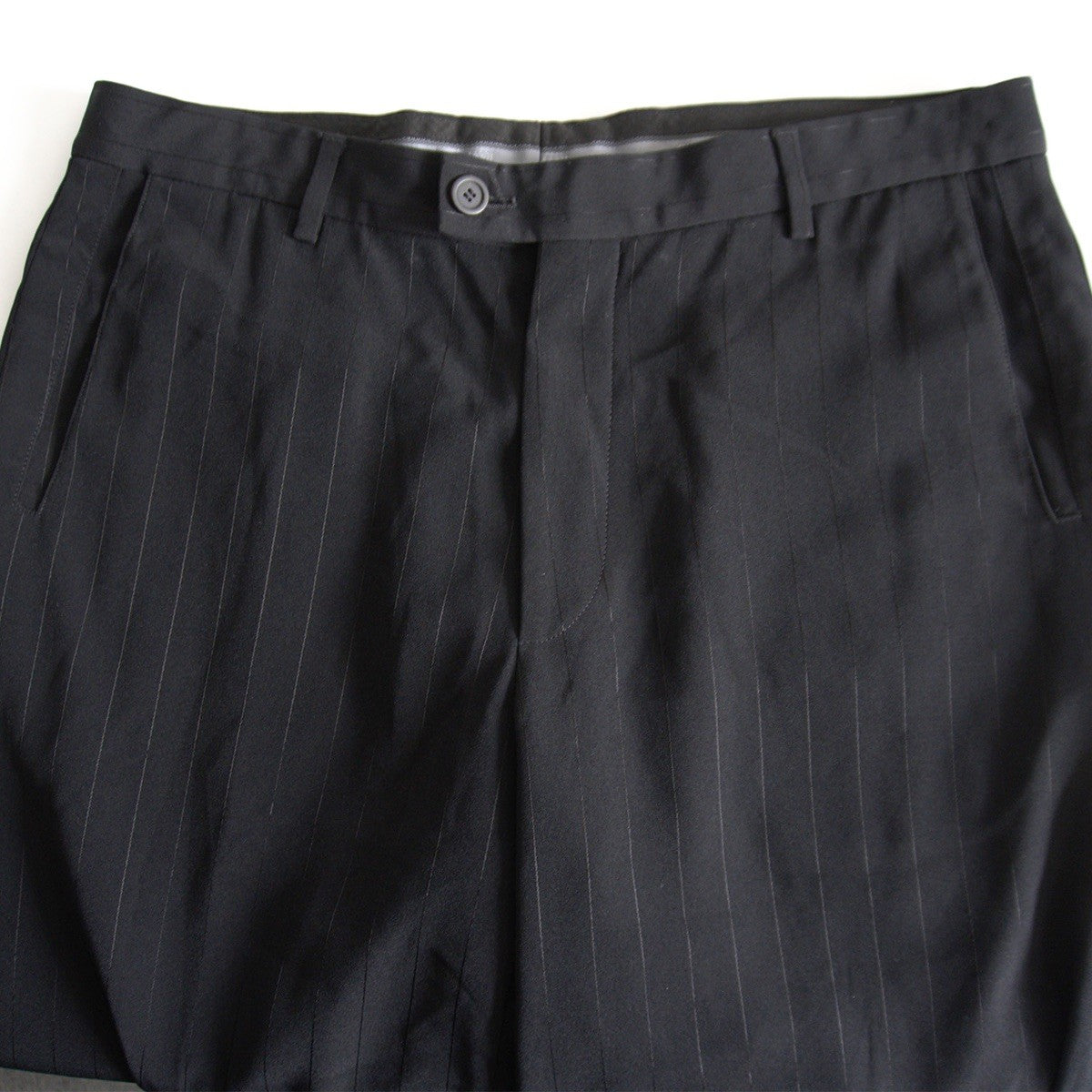 GIORGIO ARMANI Black Stripe Slacks Size 54
