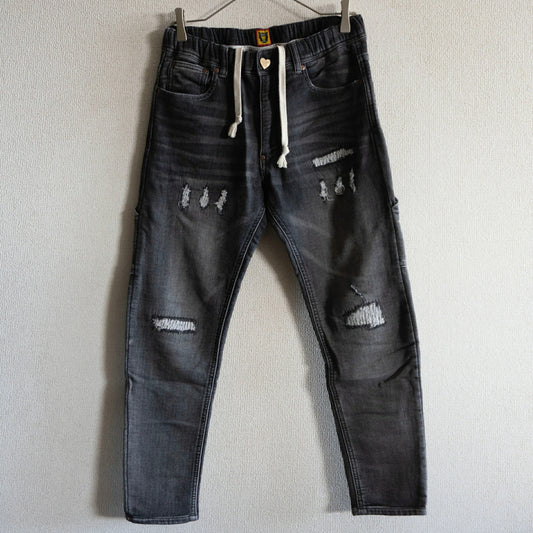 HUMAN MADE Stretch Damaged Sweat Denim Pants Sweatshirt Size S