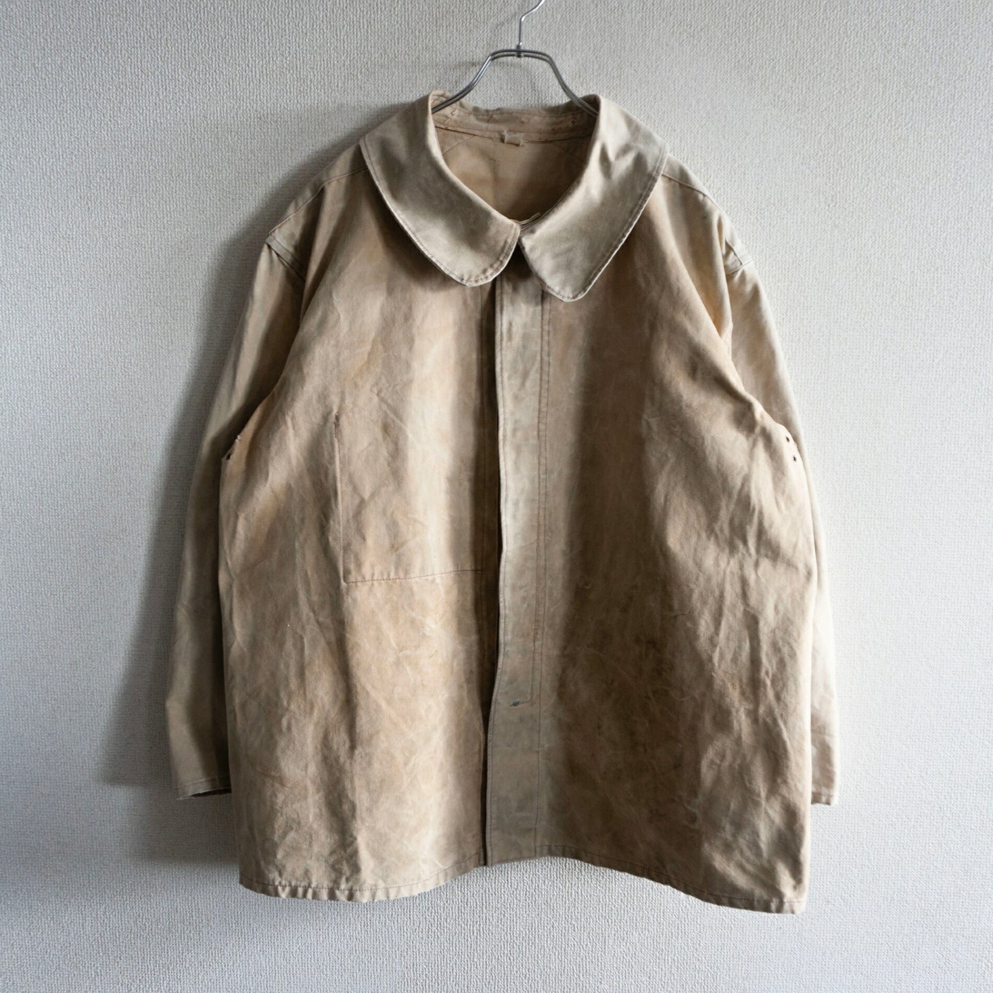 40s French Vintage Linen Canvas Work Jacket