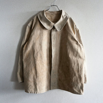40s French Vintage Linen Canvas Work Jacket