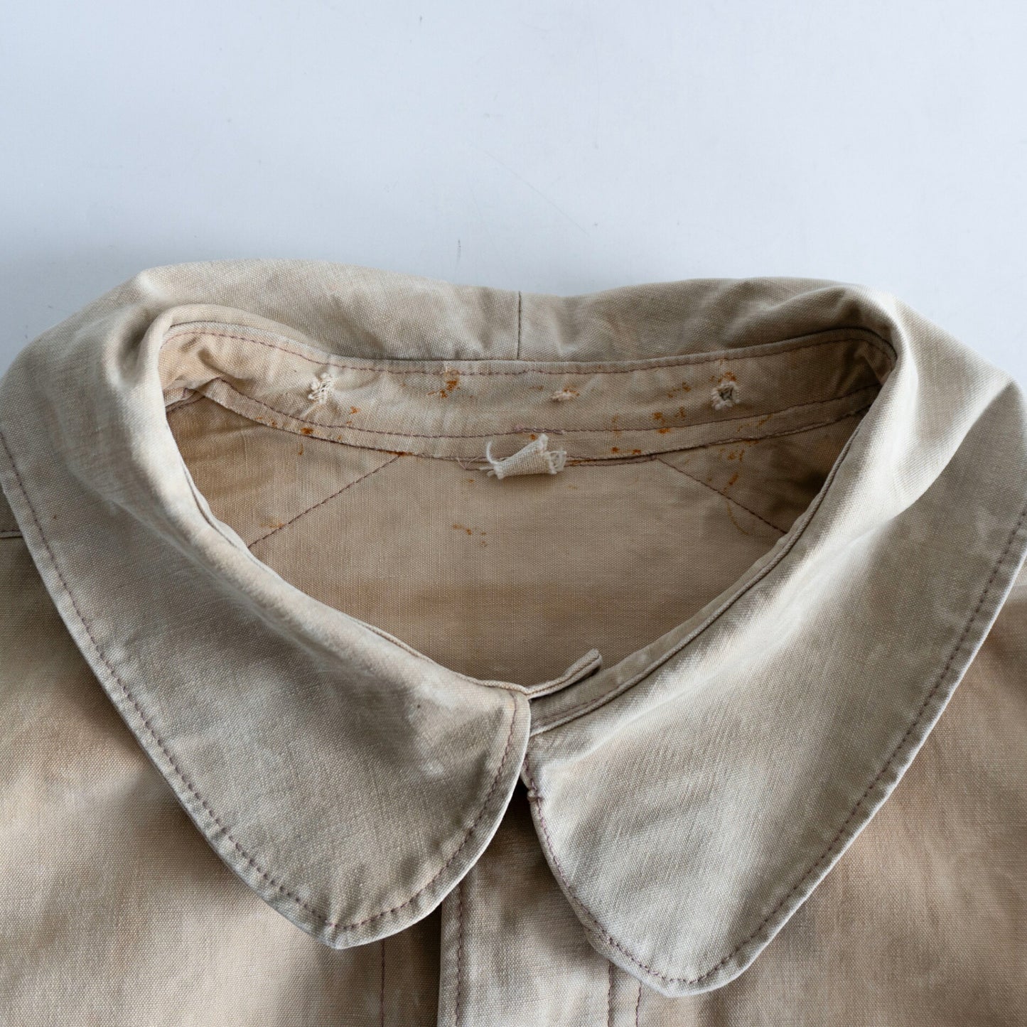 40s French Vintage Linen Canvas Work Jacket