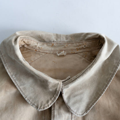 40s French Vintage Linen Canvas Work Jacket