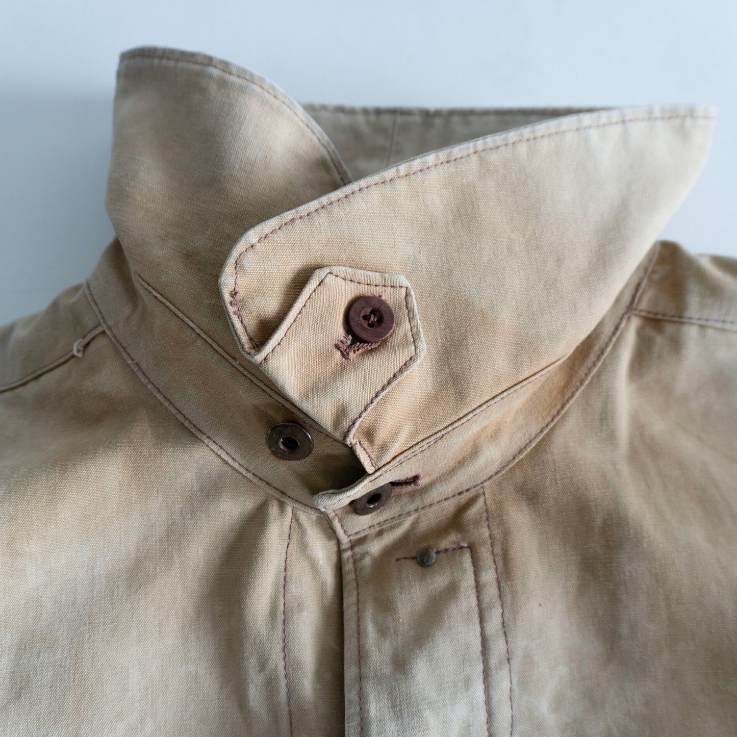 40s French Vintage Linen Canvas Work Jacket