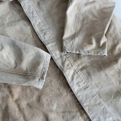 40s French Vintage Linen Canvas Work Jacket