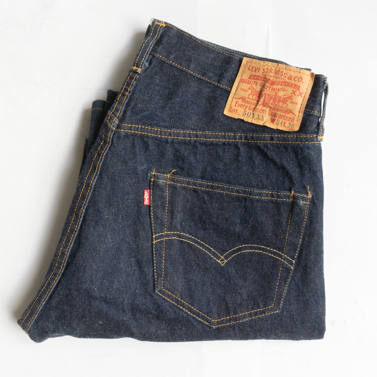 LEVI'S Valencia 501XX Big E Dark Wash Jeans Size 34×36