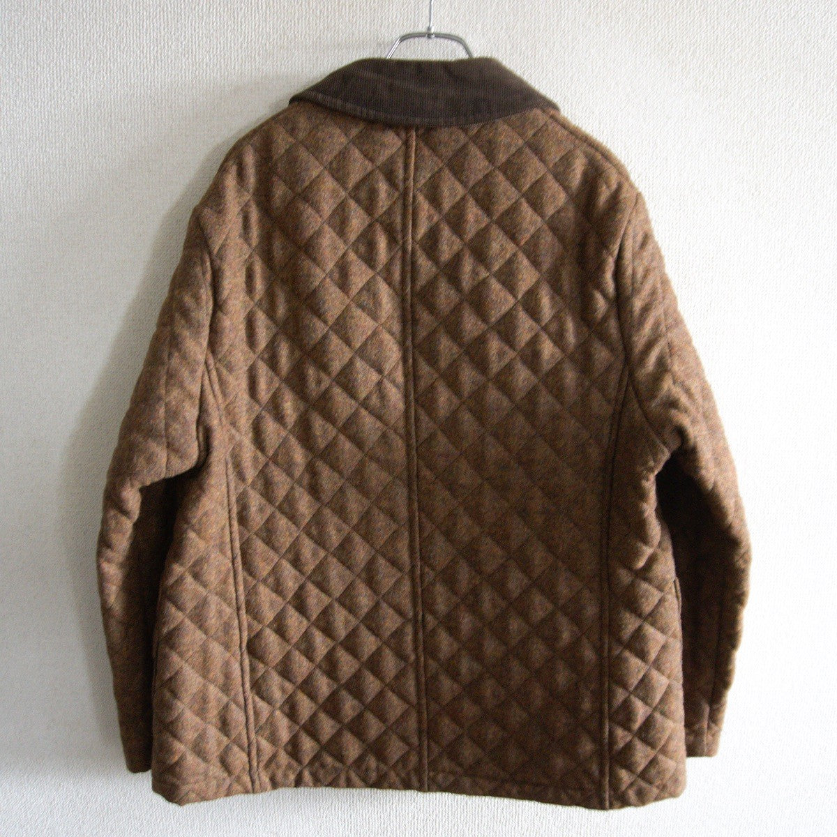 GRENFELL Wool Quilted Jacket Brown Size 38