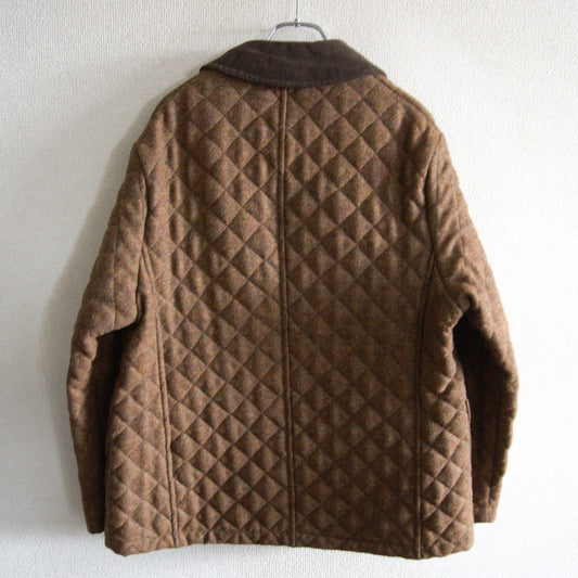 GRENFELL Wool Quilted Jacket Brown Size 38