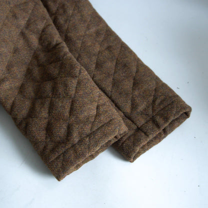 GRENFELL Wool Quilted Jacket Brown Size 38