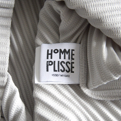 HOMME PLISSE ISSEY MIYAKE Pleated Polo Light Gray Size 2