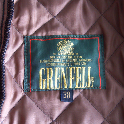 GRENFELL Wool Quilted Jacket Brown Size 38