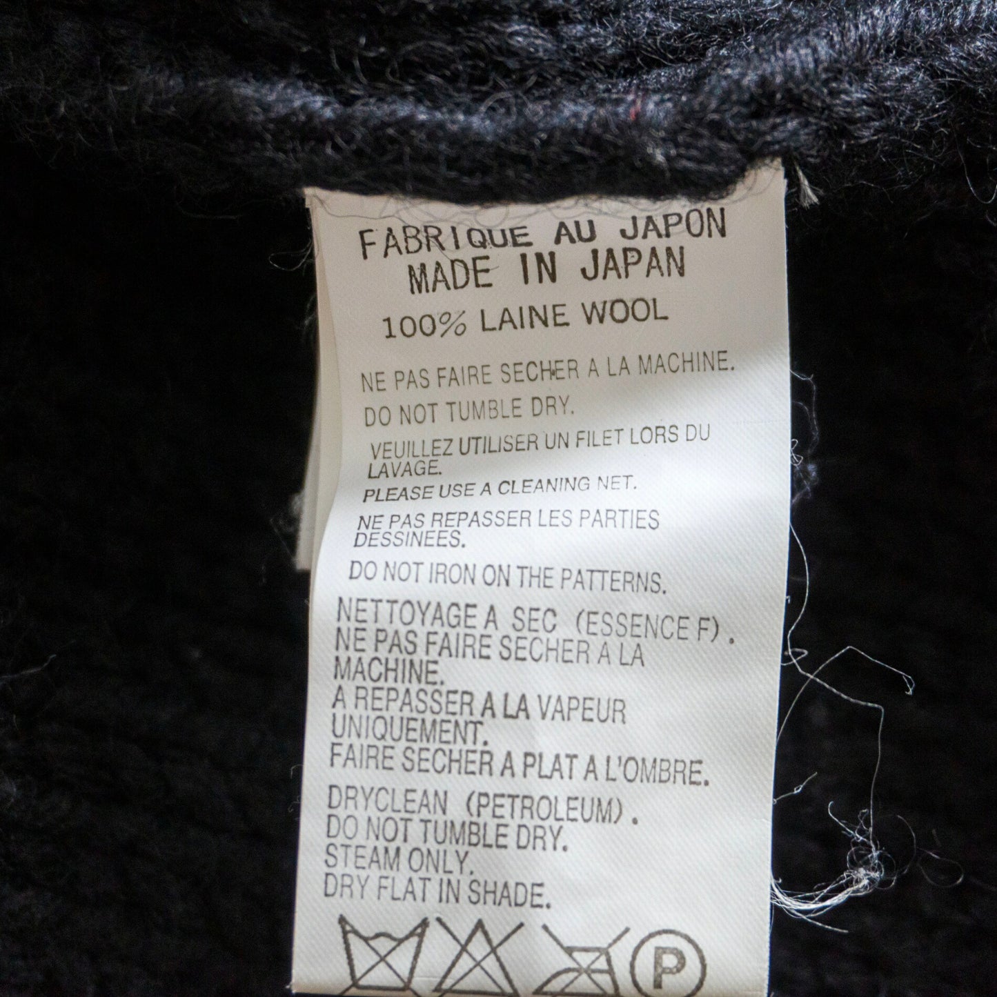 Yohji Yamamoto POUR HOMME Black Cardigan Sweater Size 3