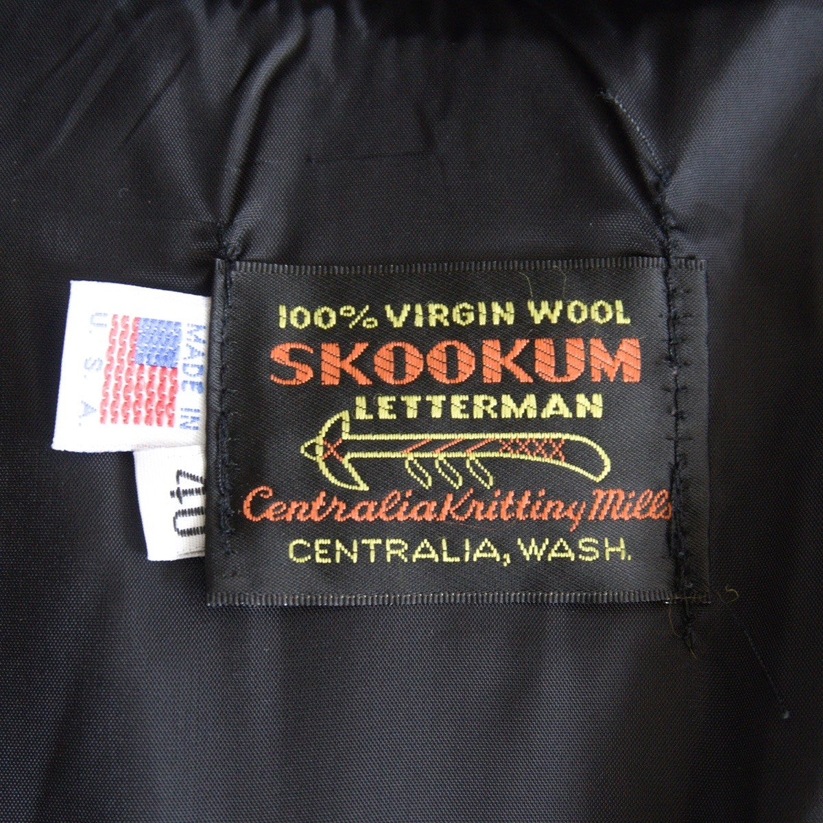 SKOOKUM Melton Leather Varsity Jacket Gray Size 40