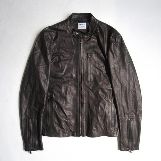 EMMETI Lamb Leather Single Rider Jacket Black Size 50