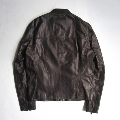 EMMETI Lamb Leather Single Rider Jacket Black Size 50