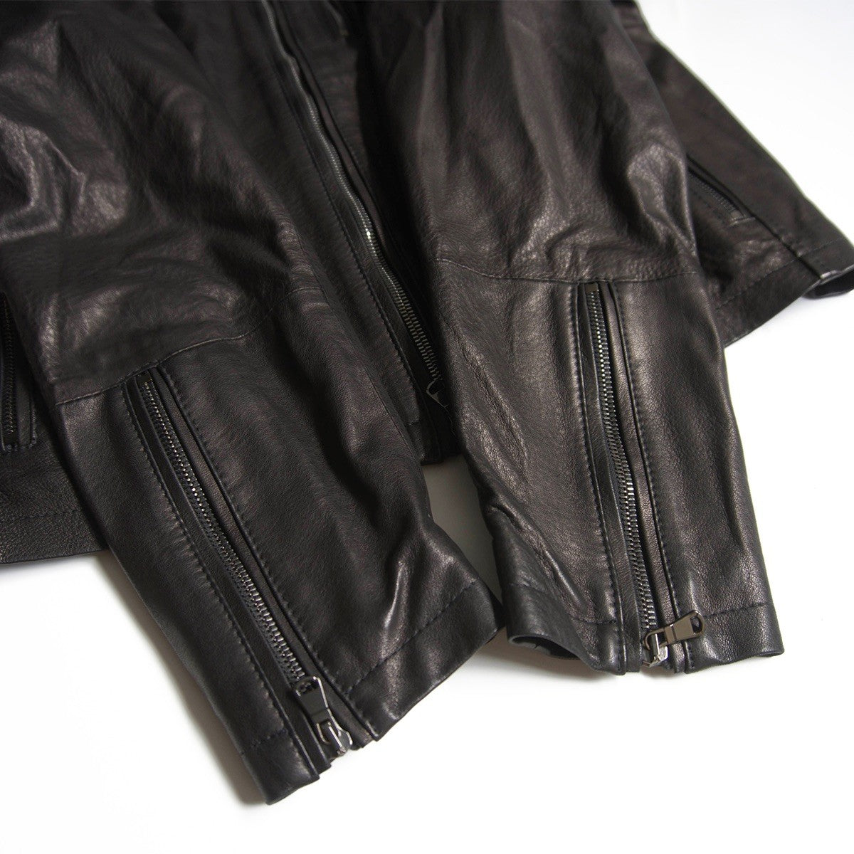 EMMETI Lamb Leather Single Rider Jacket Black Size 50