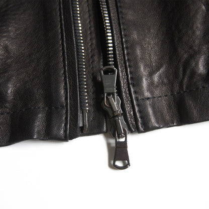 EMMETI Lamb Leather Single Rider Jacket Black Size 50