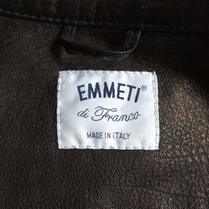 EMMETI Lamb Leather Single Rider Jacket Black Size 50