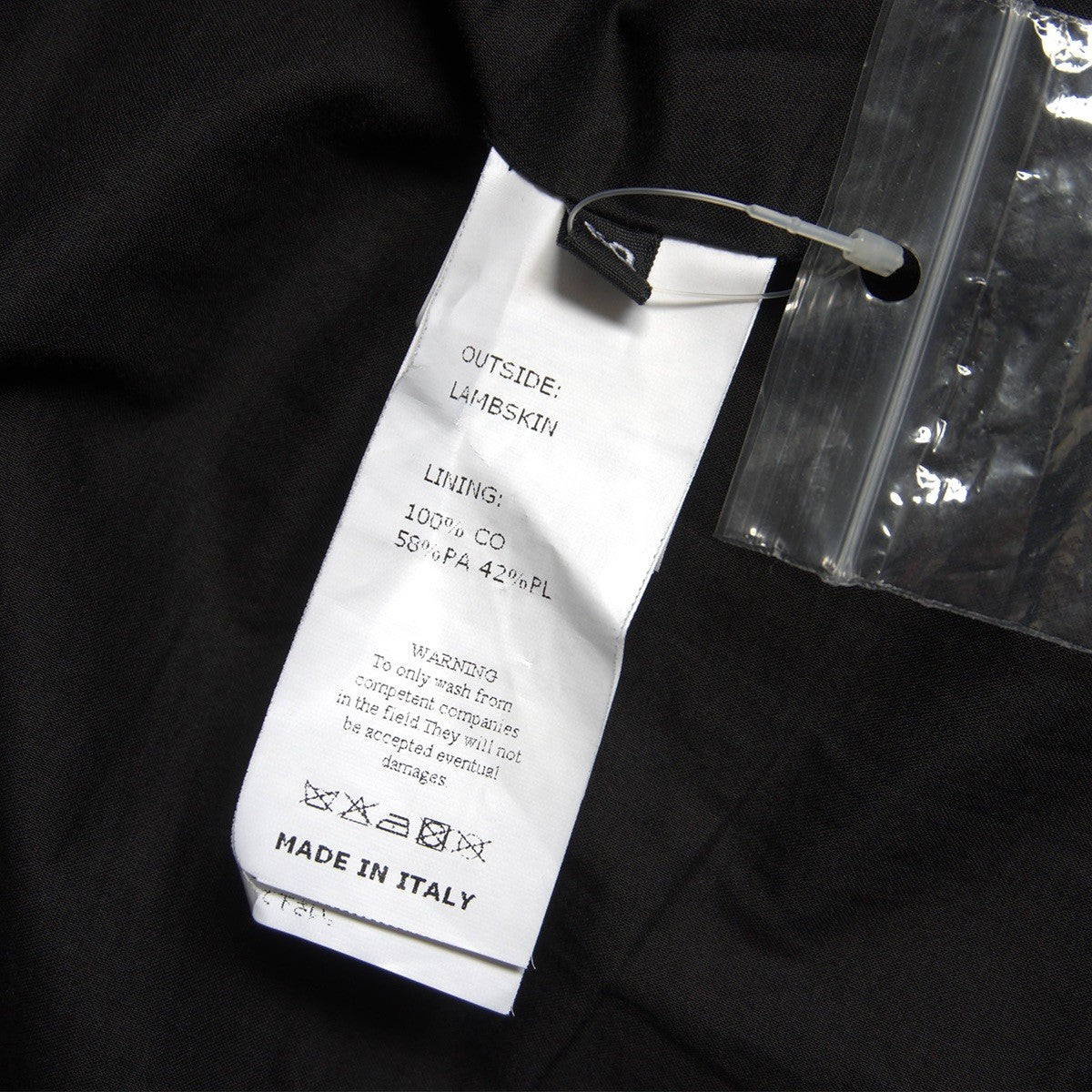 EMMETI Lamb Leather Single Rider Jacket Black Size 50