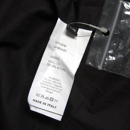 EMMETI Lamb Leather Single Rider Jacket Black Size 50