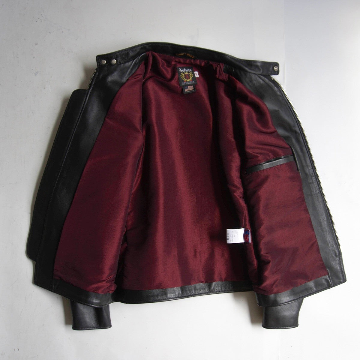 SCHOTT 641XX Single Rider Leather Jacket Black Size 42