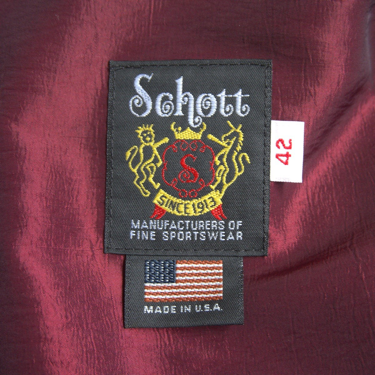 SCHOTT 641XX Single Rider Leather Jacket Black Size 42