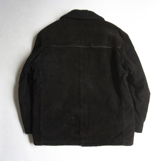 SCHOTT Thick Suede Boa Ranch Coat Black Size 42