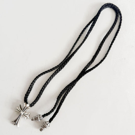 CHROME HEARTS Small CH Cross Leather Necklace Size ONE SIZE