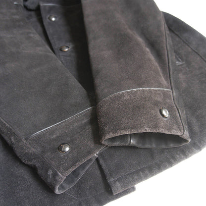 SCHOTT Thick Suede Boa Ranch Coat Black Size 42
