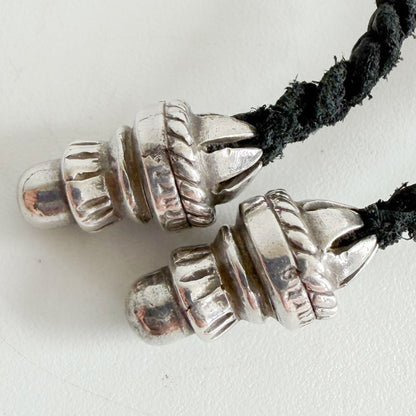 CHROME HEARTS Small CH Cross Leather Necklace Size ONE SIZE