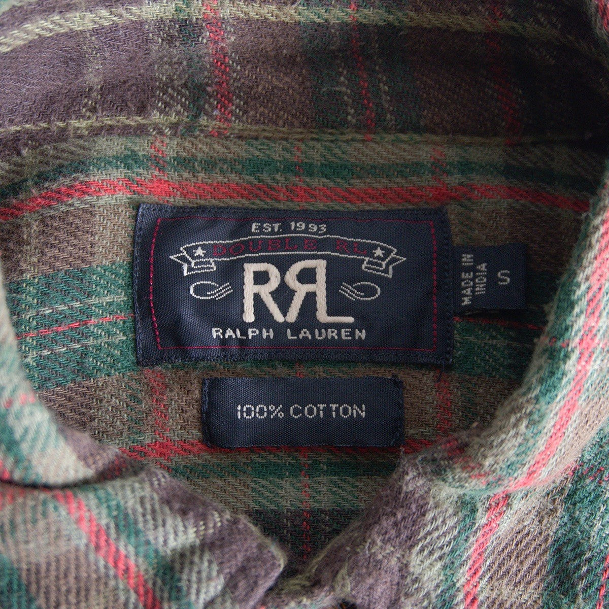 RRL Vintage Flannel Shirt Size S
