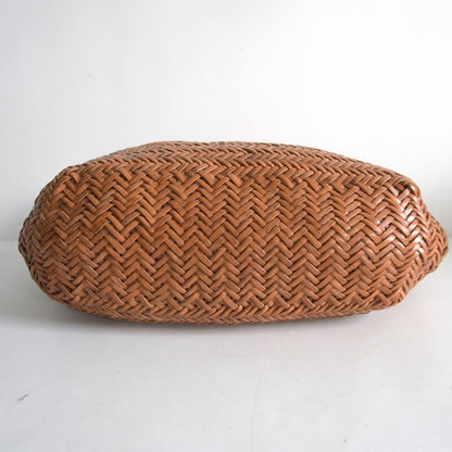 DRAGON Leather Woven Mesh Hand Bag Brown Size ONE SIZE