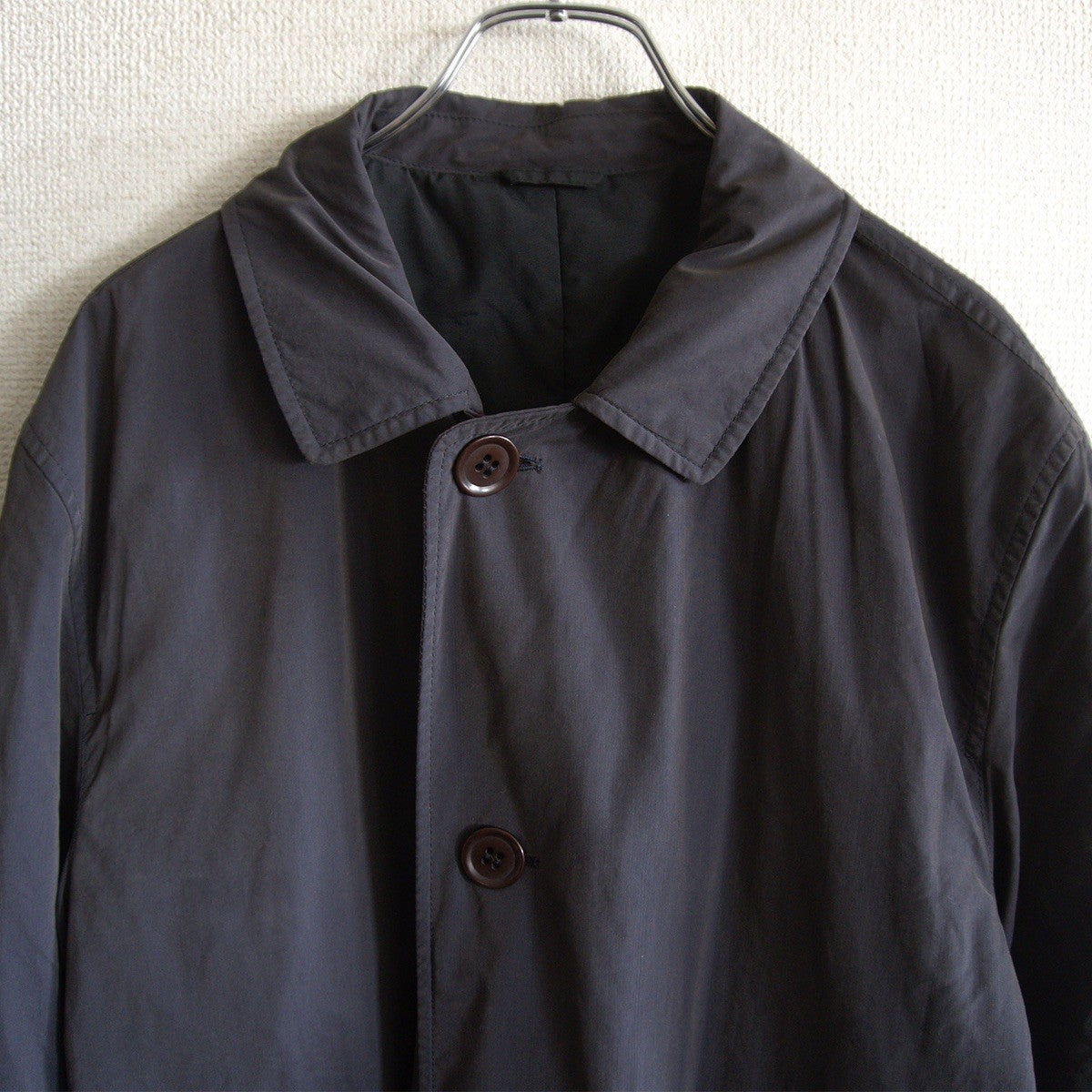 ARMANI COLLEZION Black Padded Balmacaan Coat Size 48