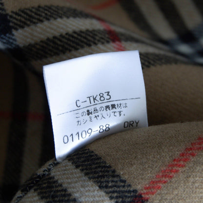 BURBERRYS Black Wool Cashmere Nova Check Hooded Coat Size 7