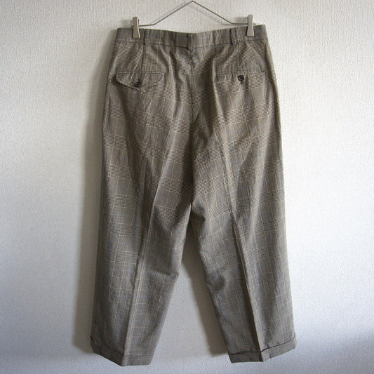 POLO RALPH LAUREN Gray Wool 2-Pleat Glen Check Size 86