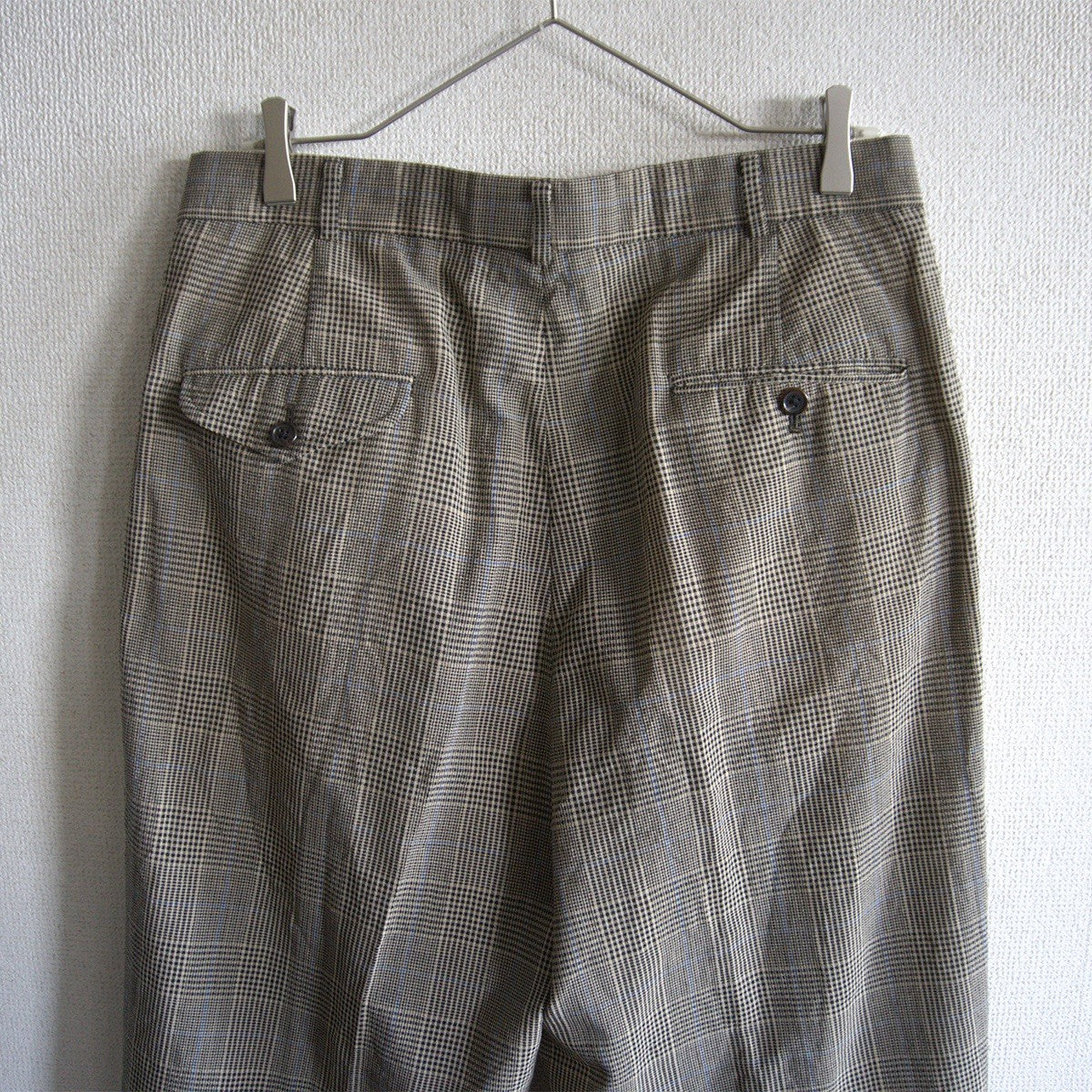POLO RALPH LAUREN Gray Wool 2-Pleat Glen Check Size 86