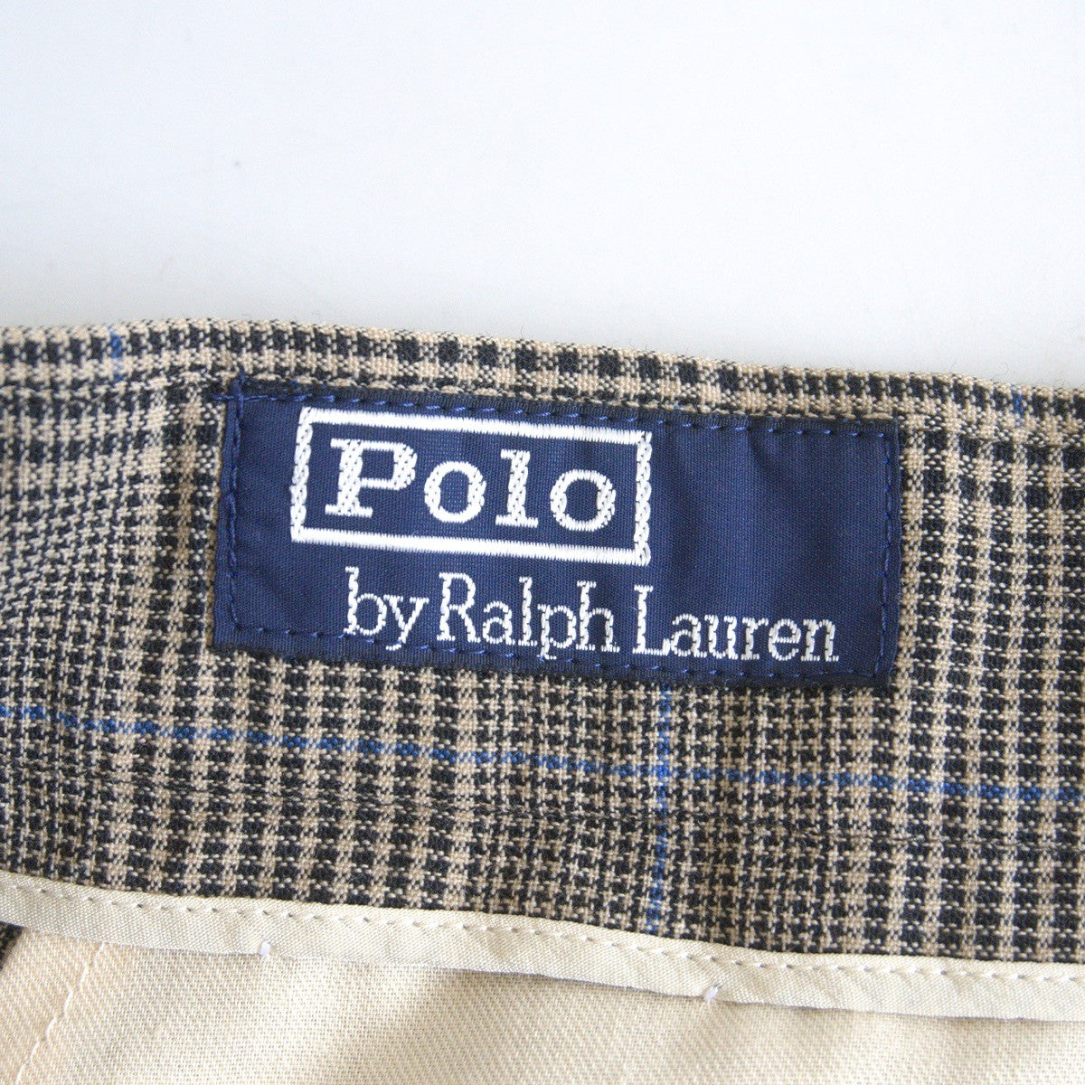 POLO RALPH LAUREN Gray Wool 2-Pleat Glen Check Size 86