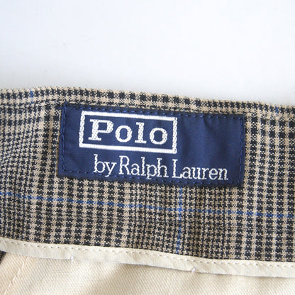 POLO RALPH LAUREN Gray Wool 2-Pleat Glen Check Size 86