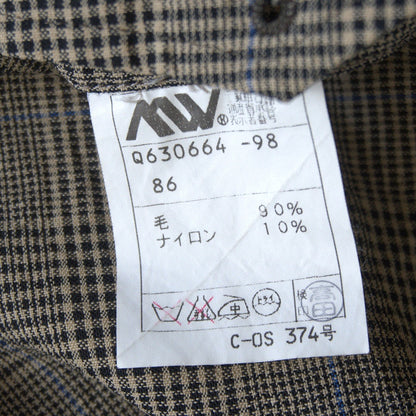 POLO RALPH LAUREN Gray Wool 2-Pleat Glen Check Size 86
