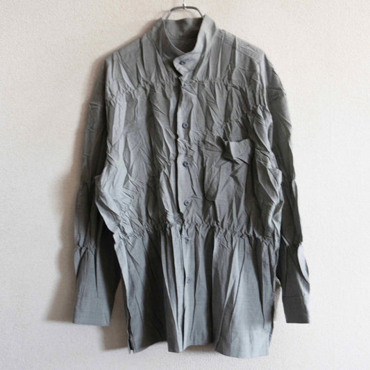 ISSEY MIYAKE Pleated Long Sleeve Shirt Gray Size M