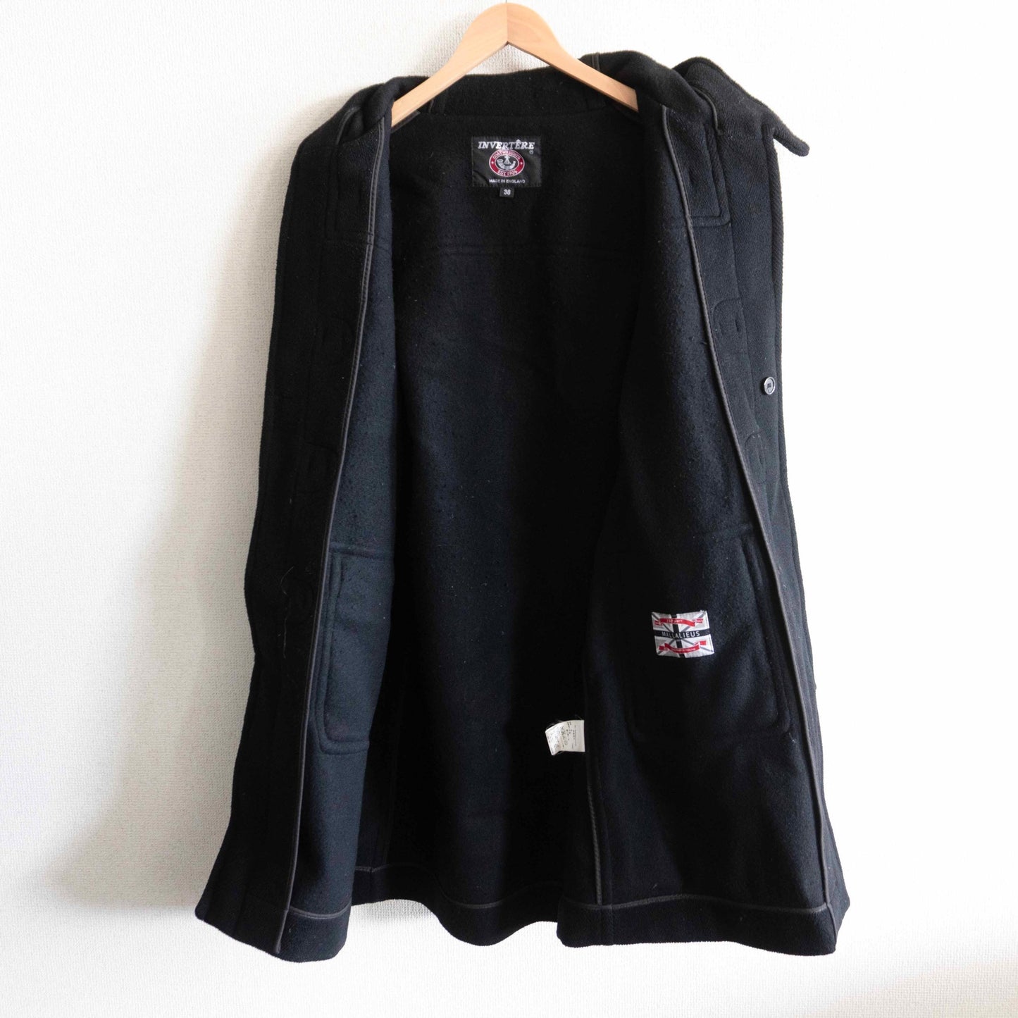 Mallalieus Fabric INVERTERE Duffle Coat Black Size 38