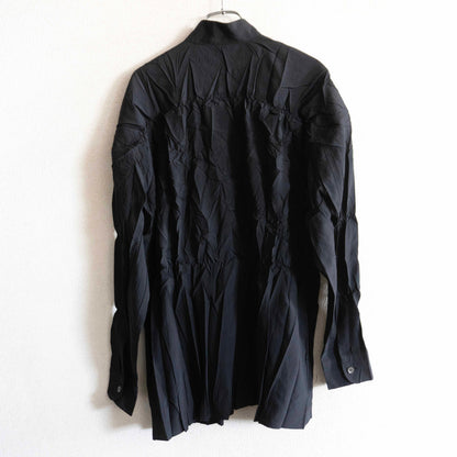 ISSEY MIYAKE Pleated Long Sleeve Shirt Black Size M