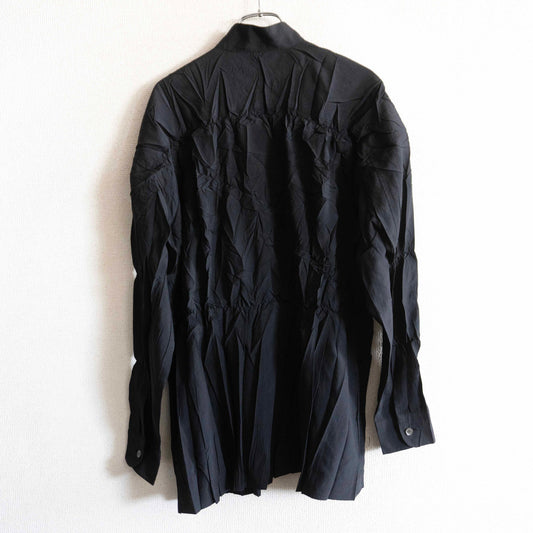 ISSEY MIYAKE Pleated Long Sleeve Shirt Black Size M