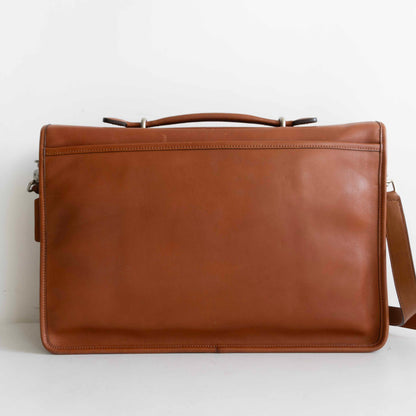 OLD COACH 5265 2-Way Leather Briefcase Brown Size ONE SIZE