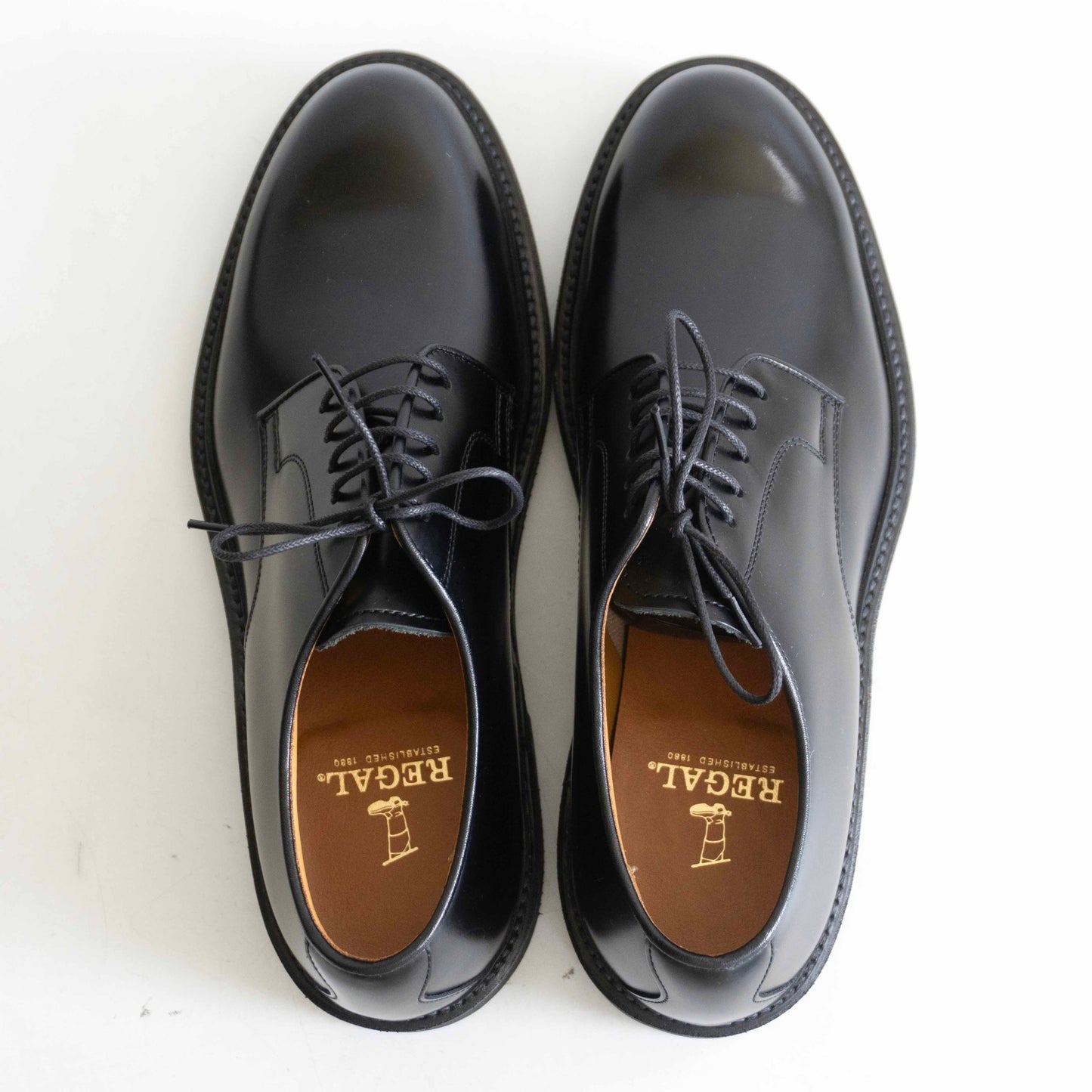 REGAL Plain Toe Leather Shoes Black Size 26cm