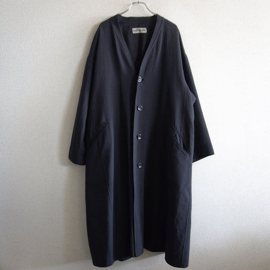 ISSEY MIYAKE Collarless Oversized Coat Black Size M
