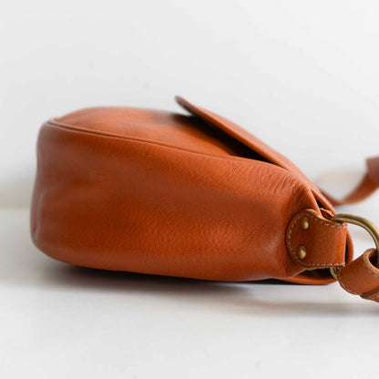 IL BISONTE Brown Leather Flap Shoulder Bag Size ONE SIZE