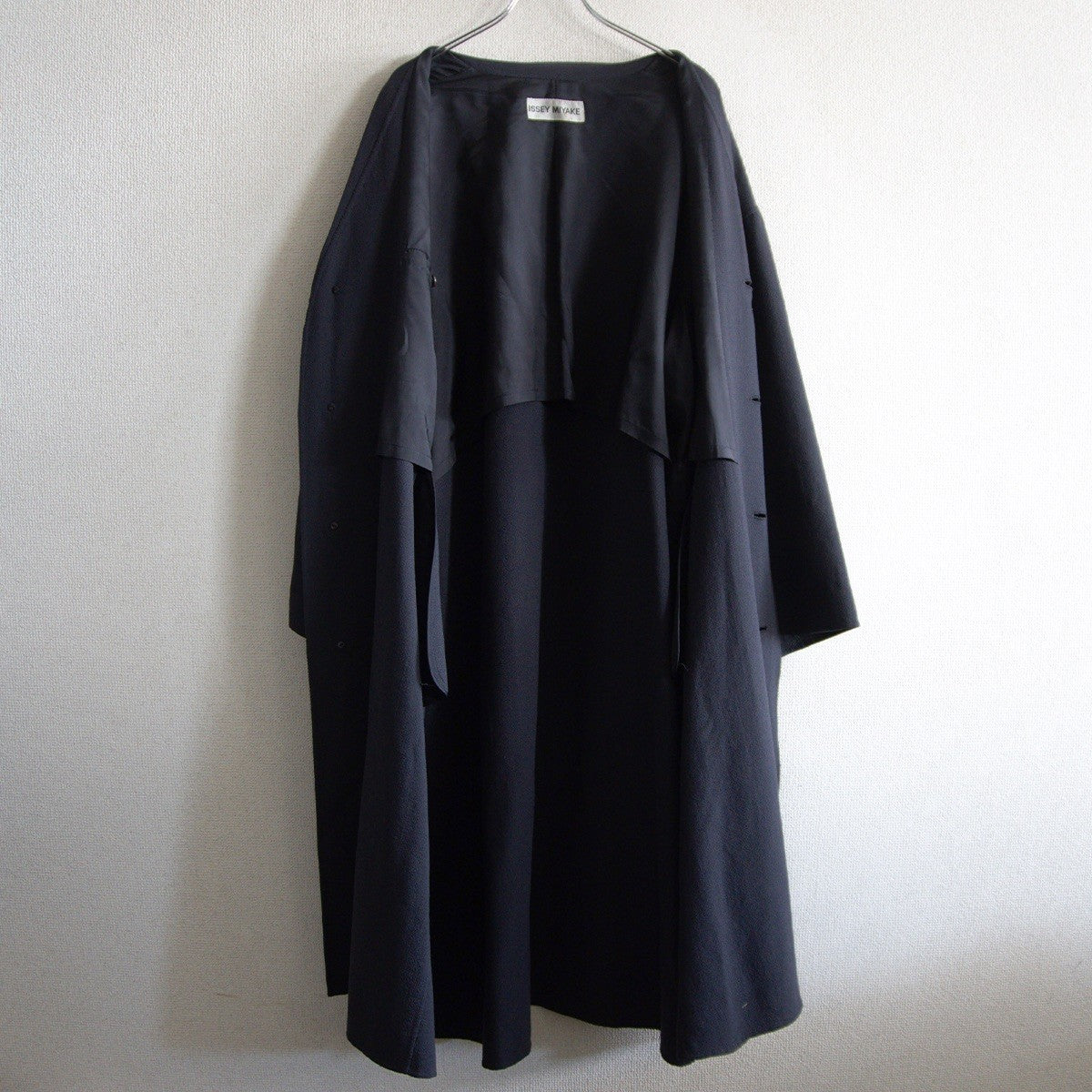 ISSEY MIYAKE Collarless Oversized Coat Black Size M
