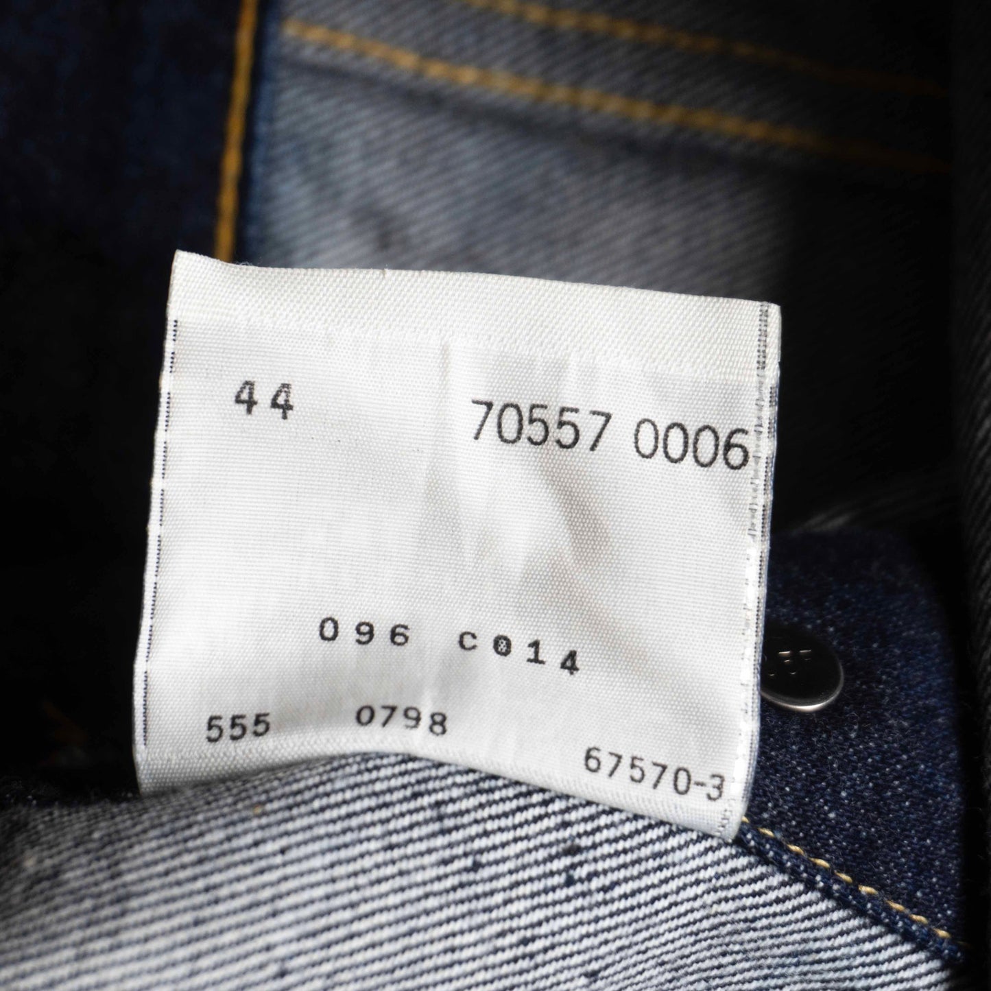 LEVI'S 557XX Big E Valencia Type III Denim Jacket Size 44