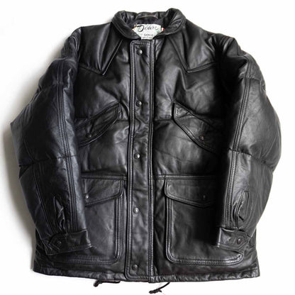 SCHOTT Leather Down Jacket Black Size L