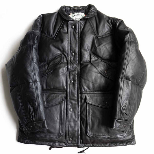 SCHOTT Leather Down Jacket Black Size L